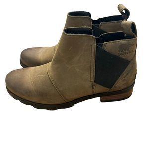 Sorel Emilie Chelsea Women's SIZE 7.5 Cattail Brown Ankle Boots, Waterproof a14